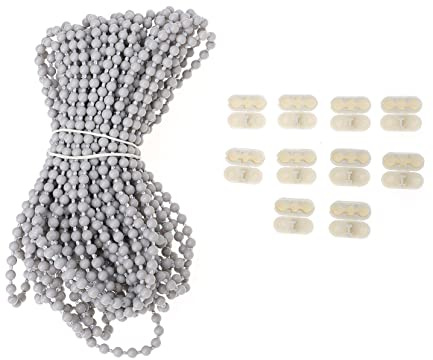 Cabilock Metri Catenella Per Tende Rullo Grigia Con Connettori Estensori Per Catena Per Tende Regolabile e Facile Da Tagliare Per Personalizzare Funzionale e Tendaggi Eleganti Per Sostituzi