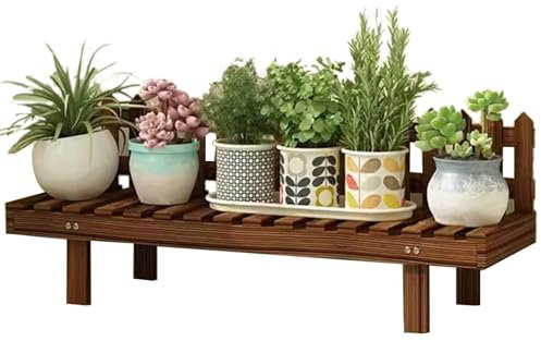 Balkon-Blumenständer Mehrschichtiger Pflanzenständer Aus Holz Sukkulentenständer Für Den Innenbereich Lange Blumenbank Blumentopfständer Für Den Innenhof (S : 97x25x28cm)