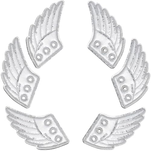 GORGECRAFT 3 Pairs Shoe Wings Charms Silver Shoe Wings Shiny Charms Attractive Angel Cloth with Felt Decorations Lace in Angel for Daily Sports Style Collocation Roller Skate Sneaker