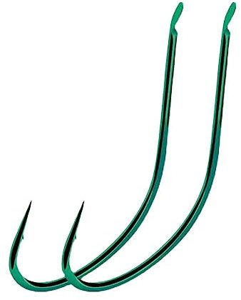Huangj-0527 Angelzubehör 20 Teile/los Karbonstahl Langschaft Angelhaken Widerhaken for kleine Fische Größe 1#-7# Grüne Farbe Angelhaken(6#)