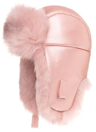 Futrzane Trapperhut aus Leder - Fliegermütze Damen - Russische Mütze Uschanka