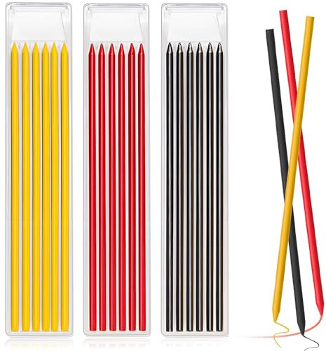 lbxtswpl Bleistiftminen für Zimmermannsbleistift, 36 Stück 2.8mm Tischler Bleistift Ersatzminen, Solide Tieflochmarker Minen für Holzbearbeitung Anreißen Architekt Zeichnen