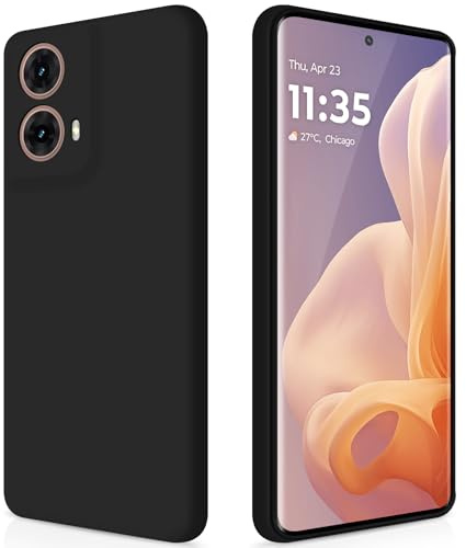 GiiYoon Funda para Motorola Moto G85 5G, Case de Silicona Suave de TPU Carcasa Protector de Goma Fexible Prueba Liviano y a Delgado de Golpes Antirrayas para Teléfono (Negro) | Funda de silicona, tacto suave, antigolpes, resistente a los arañazos, forro interior de microfibra