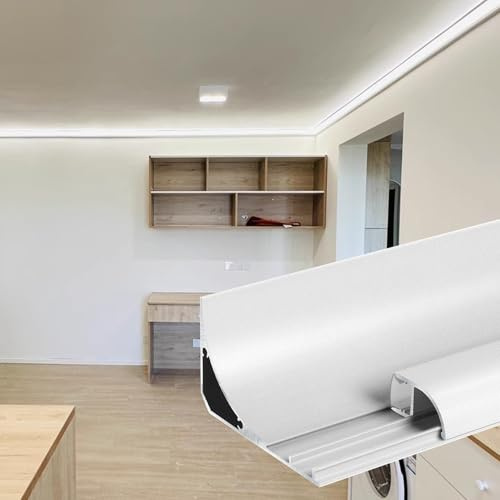 Battiscopa con illuminazione a LED, canale in alluminio per modanatura a corona senza luce a LED, battiscopa a LED per illuminazione teatrale per corridoio/camera da letto/soggiorno (9,5 m/31,2 pied
