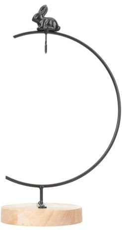 Alipis Black Iron Ornament Stand 12.6 Inch Wall Mounted Iron Holder for Home Decor Stable Round Base Display for Easter Bunny Christmas and Indoor Plants