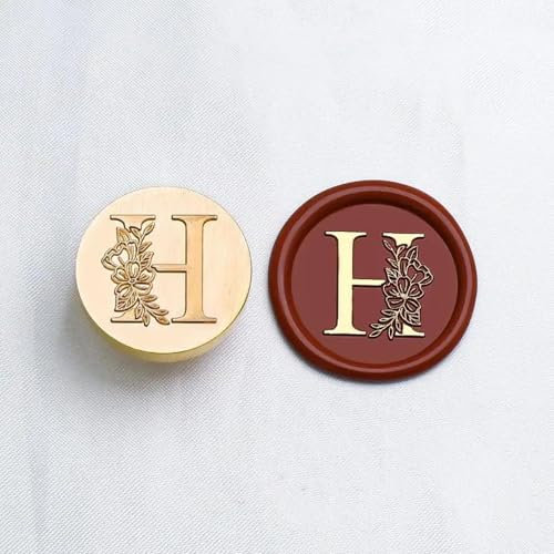 Siegelkopf aus Messing, Vintage-Stil, 2,5 cm, englisches Alphabet, Siegelwachs, Retro-Buchstaben, Siegel, Stempel, Werkzeuge, Hochzeit, Party, Einladung, Geschenk, Sammelalbum, Dekoration, Stil H