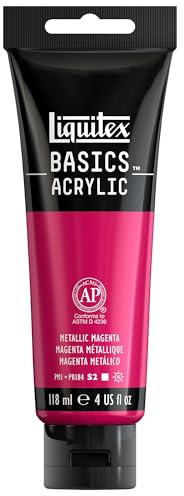 Liquitex Acrílico Basics - Tubo de Pintura Acrílica, Magenta Metálico, 118 ml