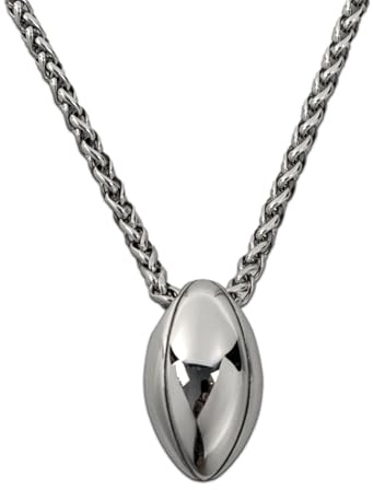 Ernestine - Collier Rugby Homme acier inoxydable - Idée Cadeau papa fête des pères - pendentif ballon de rugby - cadeaux amateurs de sport - bijou accessoire rugbyman équipe de France