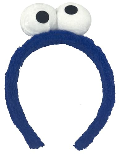 MIMIKRY Krümelmonster Plüsch Haarreif mit Augen Kostüm-Zubehör Cookie Monster Keksmonster