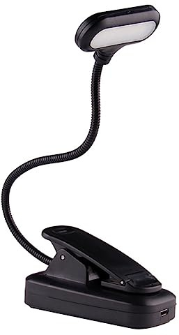NUOBESTY USB Leseleuchte mit Clip USB Ladbar Verstellbarer 360° Schwanenhals LED Buchleuchte für Lesen Am Bett Arbeitsplatz Reisen