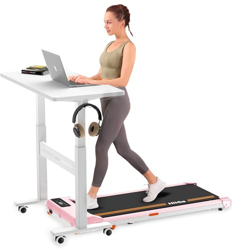 HitGo Mobile Standing Desk with Wheels,Pneumatic Height Adjustable Desk