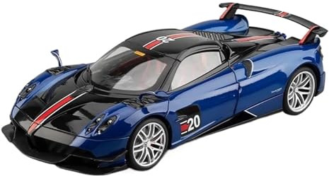 ZHRDWE Copie Fidèle l'Origine Modèle Réduit Voiture Sport Pagani Huayra BC Grande Échelle 1:18 Alliage Moulé sous Pression Cadeau Luxe Maquette Voiture(Bleu)