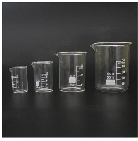 Glassware Labware 4pcs/set 5ml/10ml/25ml/50ml Glass Beaker Beaker Lab Measuring Cup For Lab Use