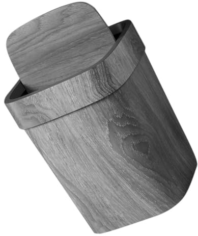 Gatuida Cestino Rifiuti Medio con Coperchio Ribalta Secchiello Spazzatura in Imitazione Legno Contenitore Multiuso per Cucina Soggiorno e Bagno Facile da Pulire e Antiodore