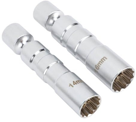 Klanata 2 uds enchufe de bujía magnético 14mm 16mm enchufe de oscilación de bujía de pared delgada para reparación de automóviles