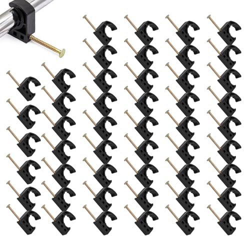 Demi-Collier Crochet J avec | 50 Pièces Collier Tube Avec,Outil de Rangement Garage pour Support Suspension Séchoir Ventilation