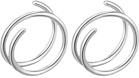 Doppel-Piercing für Piercing, Spirale, Ring, Nostril, Nase, Doppelring, für Mädchen, für Frauen, Hoop Piercing, Schmuck, für Nase, Nase, Nase, Hula, Nase, Schmuck, Reifen, Silber, Einheitsgröße