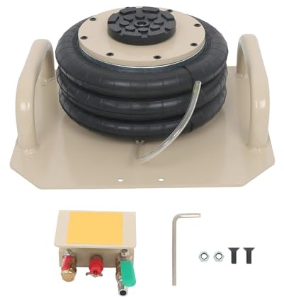 Thomletha 3 Ton/6600 lbs 3-Bag Air Jack with Side Handle White 5.9-15.7 Inch Lifting Height for Car Repair