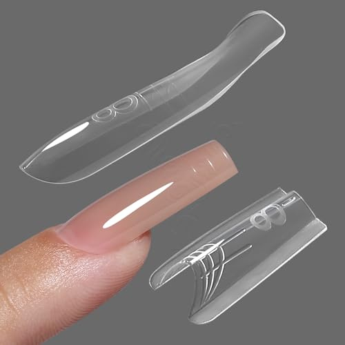 sandwich originaux formes doubles,240ps moule d'ongles pour l'extension rapide des ongles, 15 tailles forme en plastique, outils d'art des ongles de salon(W559-Square)