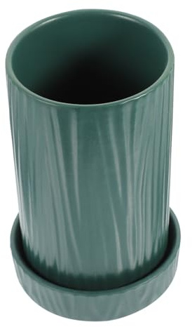 Ciieeo Portautensili in Ceramica Verde Portaposate da Tavolo per Cucina Contenitore Porta Cucchiai e Forchette per Bancone Organizer Utensili da Cucina Multifunzione per Uso Quotidiano