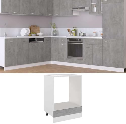 Mimdixy Küchenschrankaufbewahrung Spülenunterschrank,Herdumbauschrank Betongrau 60x46x81,5 cm Holzwerkstoff