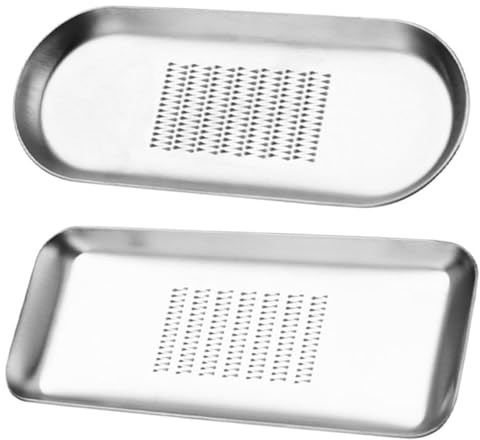 Genérico Rallador de Mano para Ajo y Jengibre de Acero Inoxidable, 2 Piezas (cuadrado y Ovalado), Herramienta Manual para Picar Verduras y Frutas en Cocina, Accesorio Práctico y Fácil