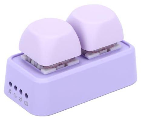 Bewinner 2-knappars Bluetooth Makrotangentbord, RGB-bakgrundsbelyst Minitangentbord Page Turner för E-bokläsning Kopiera Klistra Genvägskontroll USB Uppladdningsbar Kompakt för PC (Purpur)