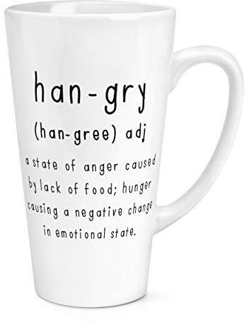 Hangry Definition 17oz Groß Latte Becher Tasse