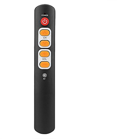 fosa Universal 6 Keys Learning Remote Control with Big Buttons Smart Controller for TV STB DVD DVB HIFI VCR Suitable for the Old and Children (Orange)