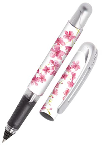 Online stylo roller ergonomique Cherry │ pour l'école et le lycée │ poignée souple pour gauchers et droitiers │ cartouches d'encre standard, rechargeables, couleur bleue │ stylos pour étudiants