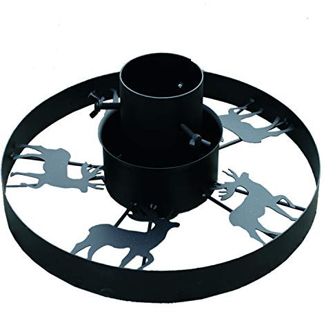 FineHome Metall Tannenbaumständer Weihnachtsbaumständer Ø 40cm Baumständer Christbaumständer Verschiedene Modelle, Model:Elch