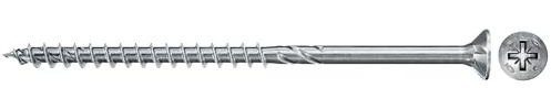 fischer PowerFast II CZP 5,0 x 80, spånskivskruv (200 st.) med partiell gänga, försänkt skruv med korsspår, skruv för träbearbetning, minskar inskruvningsmotstånd och inskruvningstid