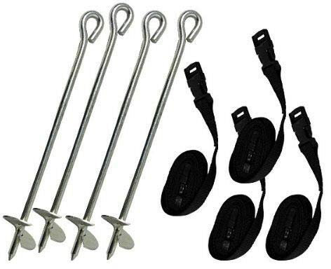 Delex Trampoline Anchor Kit Heavy Duty Ground Pegs Tie Down Kit Fits All Trampolines Camp Swing Shed