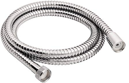'aquaSu® Brauseschlauch Teno | 200 cm Länge | mit Verdrehschutz | knickfest | zugfest | Standard-Anschluss in 1/2 | mit Konus & Rändelmutter | chrom | aus Metall | Duschschlauch 2 m | 72224 7