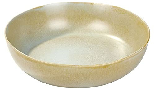 Lambert Bacoli 21577 Grand saladier en grès avec vernis réactif, bambou, hauteur 8,5 cm, Ø 34 cm