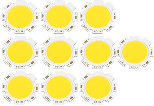 Alvinlite LED Chips, 300mA 3W LED Chip Birne, Super Bright High Power Lamp Bead Lichtquelle Chip mit Aluminiumplatte für Flutlicht, Packung mit 10(Warmes Licht, 3000K)