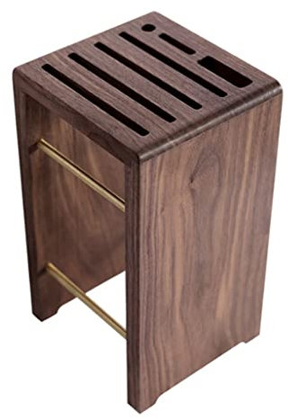 HAODAF Bloc à Couteaux Bloc de Couteau Blanc, Porte-Couteau Multifonctionnel Noir de Noyer Noir Ventilation à Deux côtés Porte-Couteau de ménage sans Couteaux Stockage (Color : Walnut)