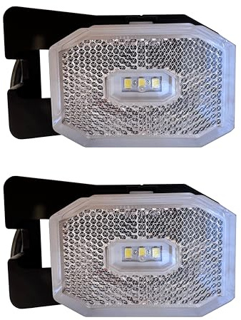 MelTruck® 2 x vita LED-avgränsningslampor konturlampor med hållare E9 för släpvagn