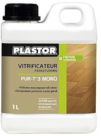 PLASTOR - Plastor Vitrificateur Monocomposant Pur - T3 - Mono Satiné - Aspect Ciré - Conditionnement 1L