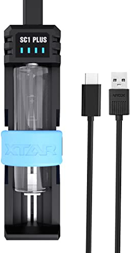 XTAR SC1 PLUS Chargeur rapide 3 A avec fonction de sortie USB pour 3,7 V 18650 20700 21700 Lithium 1,2 V D Piles rechargeables 26800