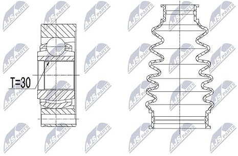 NTY Gelenksatz Antriebswelle NPW-KA-336 getriebeseitig 86mm