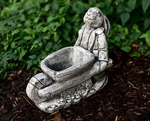 Große Peter Hase neue Gartenstatue Beton Peter Hase Figur Stein Hase mit Pflanzgefäß Ornament Handgefertigte Vase Figur Einzigartiger Korb Lustige Hasenskulptur Garten Hase Figur Hase Ornament
