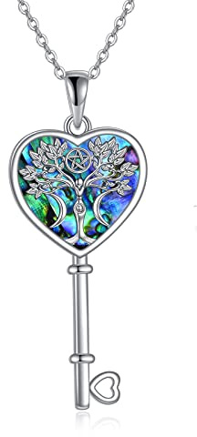 YAFEINI Collana con albero della vita, in argento sterling 925, con ciondolo a forma di albero della vita, con ciondolo a forma di dea, gioiello per uomo e donna, Argento sterling