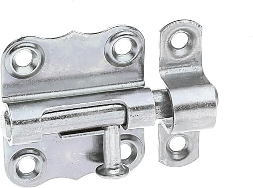 Alberts 123352 Grendelriegel | mit Knopfgriff und ohne Feder | galvanisch gelb verzinkt | Platte 33 x 35 mm | Bolzen-Ø 7 mm (Packung mit 5)