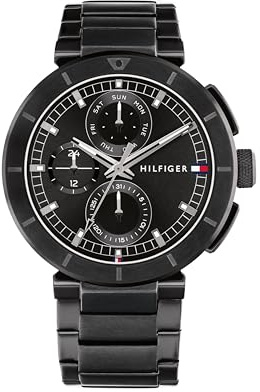 Tommy Hilfiger Analogue Multifunction Quartz Watch for Men with Black Stainless Steel Bracelet - 1792119