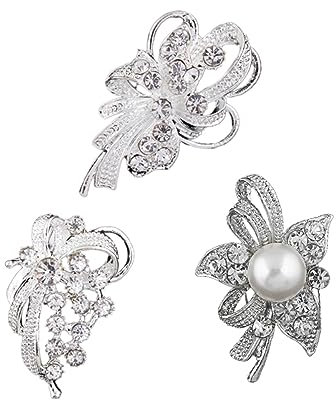 PACKOVE 3stücke Strass Perlen Broschennadeln Damen Brosche Mit Perlen Und Diamanten Effekt Kleidung Strass Mode Brosche Für Party Und Alltag