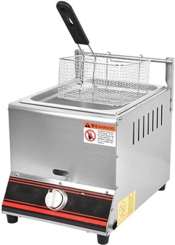 CHIPEL Friteuse en Acier Inoxydable, friteuse à gaz, Machine à Frire de Cuisine Professionnelle à gaz, for Restaurant, Maison, Poulet Frit et Frites (Size : Smallsinglecylinder)