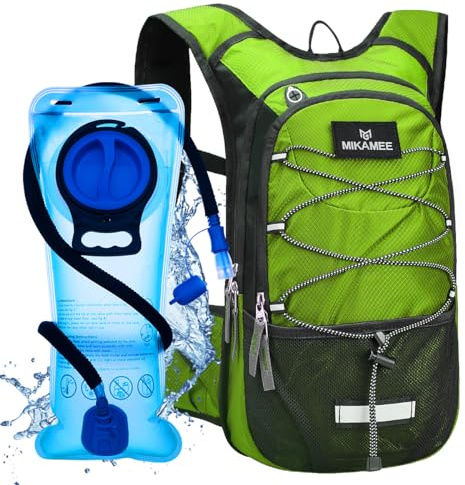 MIKAMEE Trinkrucksack,Wasserrucksack mit 2L BPA-freier Trinkblase,Sportrucksack für Männer und Frauen,Isolierter Trinkrucksack für Laufen,Wandern,Radfahren,Klettern,Camping,Ski,Joggen