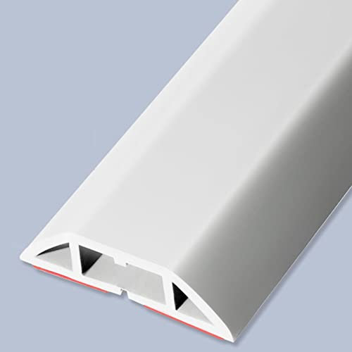 Kabelschutzkanal, Flexibler PVC-Bodenkabel-Versteck für Lager, Konzerte, Hotels, selbstklebendes feuerfestes Kabelmanagement (Farbe: Weiß, Größe: 4 m/13 Fuß Länge)