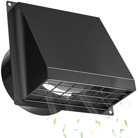 Hon&Guan 100 mm Cowled Air Vent Covers for Walls Outside with Backdraft Flap Ventilation Grille External Vent Cover 4 Inch for Tumble Dryer, Extractor Fan, Bathroom Fan